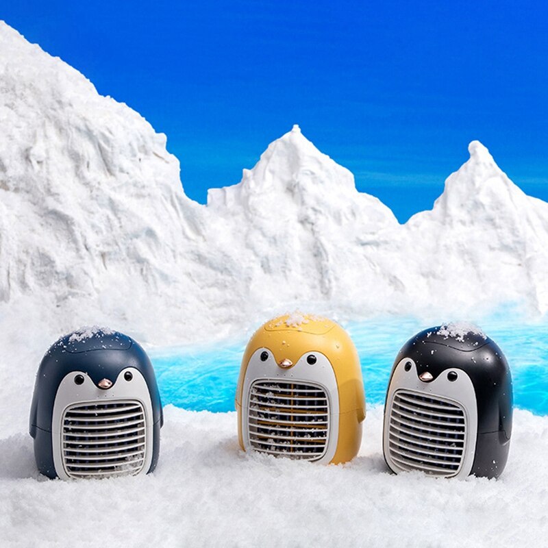 Ventilador de pulverización de refrigeración por agua, minihumidificación por USB, SX-HF03, pingüino