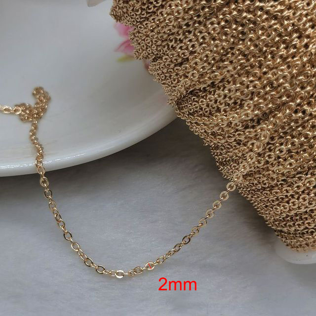 Cadena de collar de acero inoxidable de 2 metros para hacer joyería Diy, eslabones de Cable Rolo, cadenas a granel, accesorios de pulsera hechos a mano: Azul