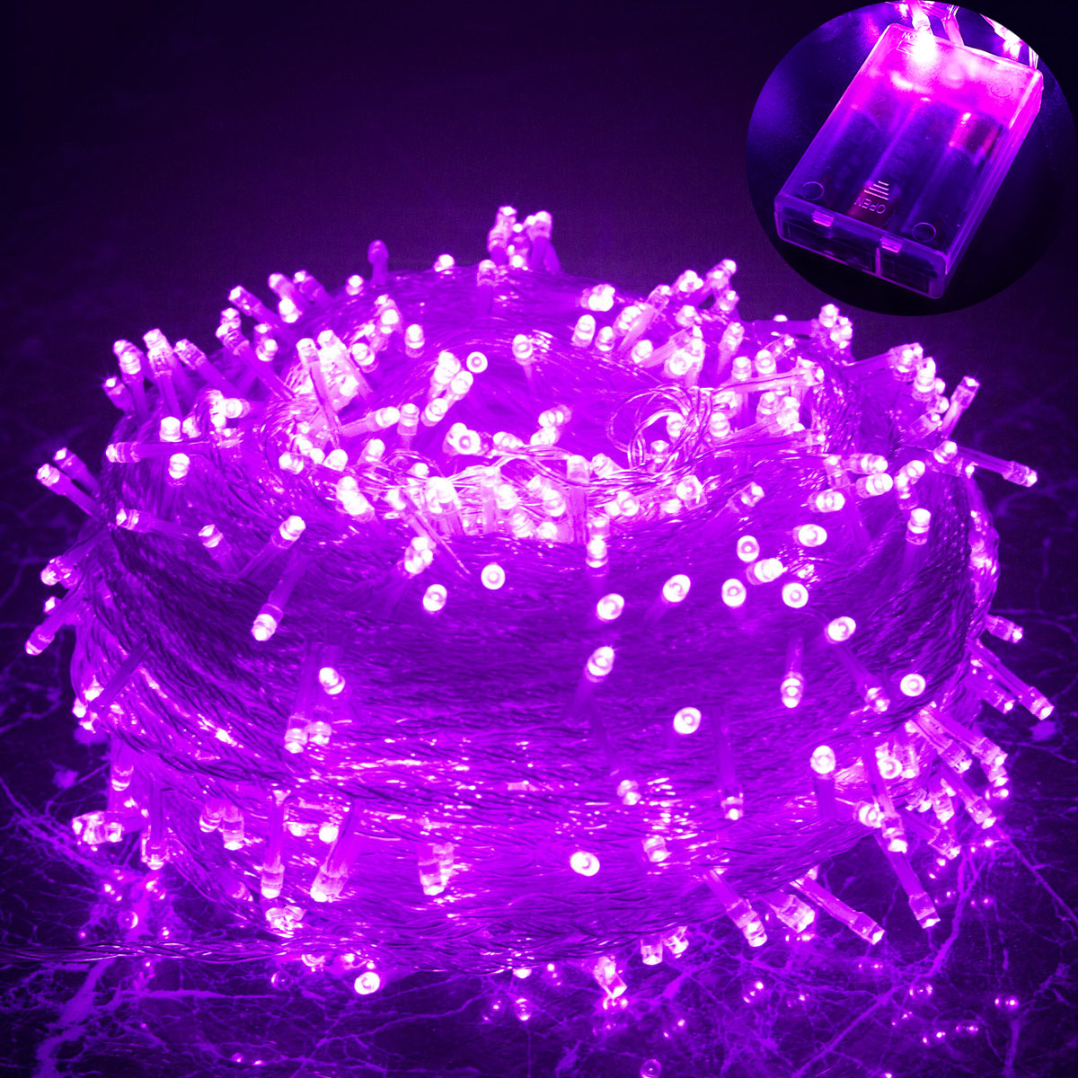 1/2/3//10m LED-Lichterketten wasserdichte Batterie Fee Girlande Licht Lampe Weihnachten Hochzeits feier Dekoration Beleuchtung: YELLOW / 650W