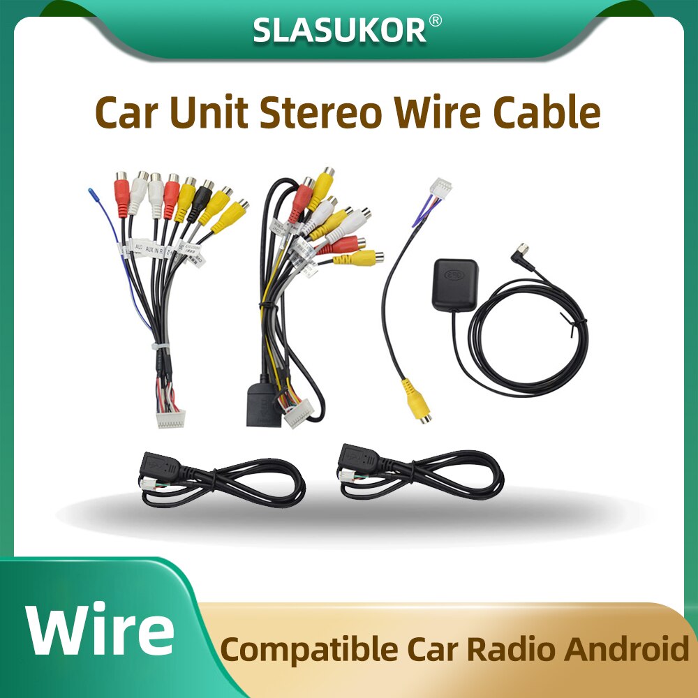 Auto Unit Stereo Draad Kabelboom Compatibel Autoradio Android Interface Mic Rca Usb Audio En Video Kabel Microfoon Adapter