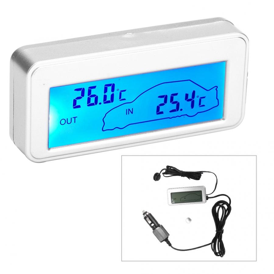 Auto Digitale 12V LCD Display Indoor Outdoor Gevoeligheid Thermometer Temperatuur Meter Auto Thermometer