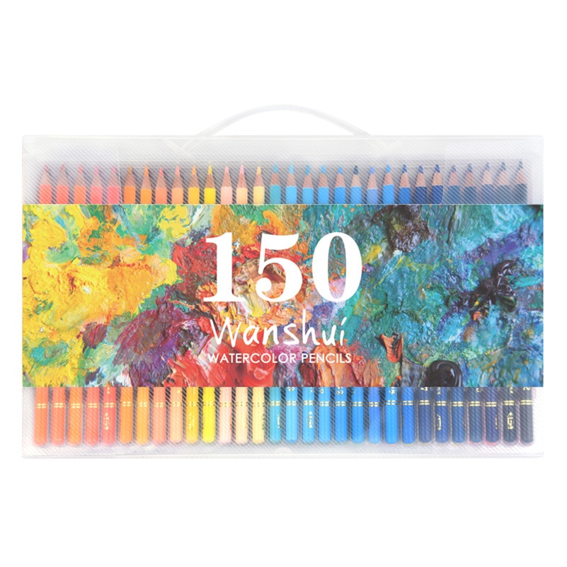 Akvarelblyanter olieagtige farvede blyanter sæt til kunststuderende fagfolk 48/72/120/150/160/180 farver: 150 akvarelblyanter
