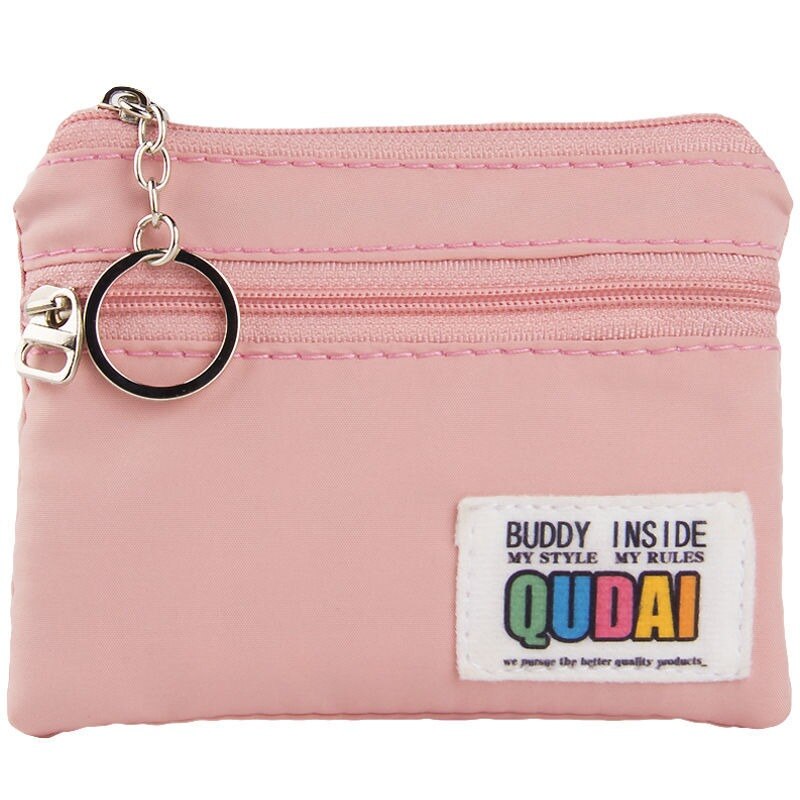 japanische und Koreanische Frauen Brieftasche Nylon Tuch Kurze Brieftasche Weiblichen Handtasche Lässig Frauen Brieftaschen Jugend Geldbörse: Rosa