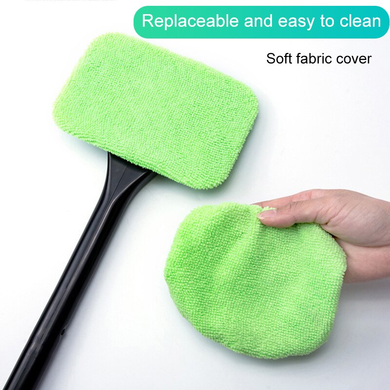 Window Windshield Cleaning Tool Microfiber Cloth Car Cleanser Brush with Detachable Handle Auto Inside Glass Wiper L5