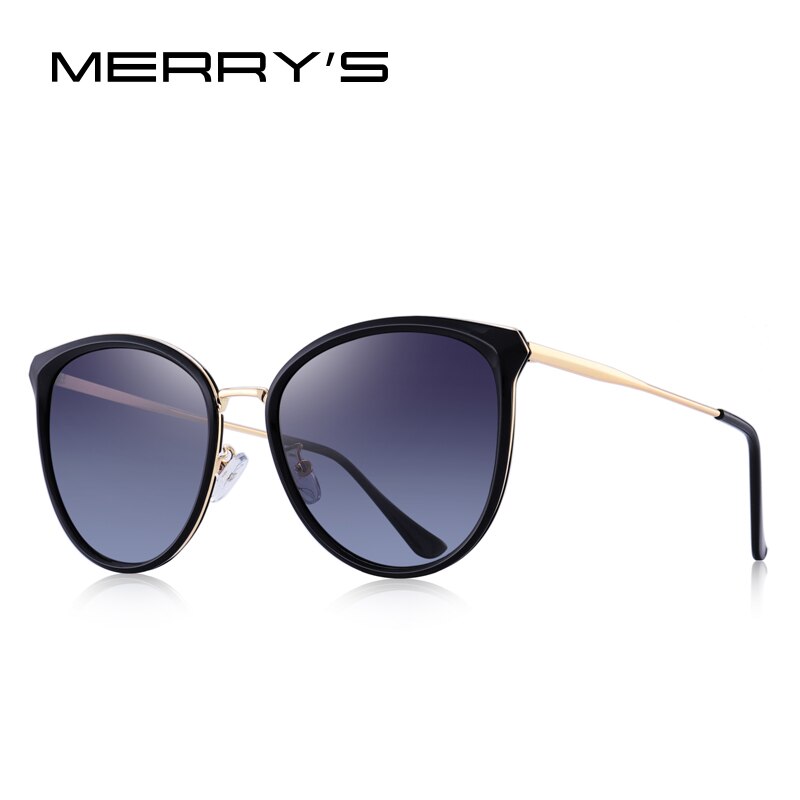 Merrys Vrouwen Mode Cat Eye Gepolariseerde Zonnebril Dames Luxe Trending Zonnebril UV400 Bescherming S6305: C01 Black