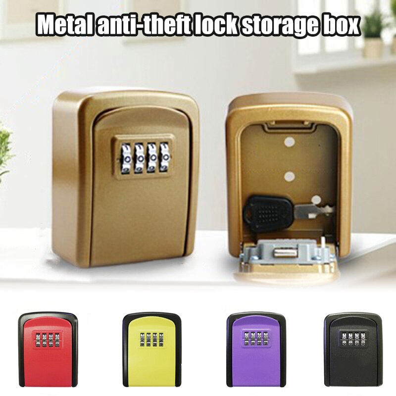 Lock Security Wall Mounted Key Lock Box Safe With 4 Digit Combination Lock Home Outdoor Secret Key Lock Box Safe Deposit Box