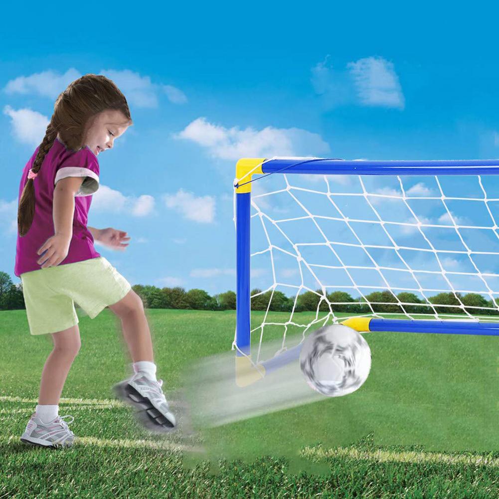 Kids Children Winter Ice Hockey Stick Training Tools Plastic Golf Football Soccer Goal Removable Mini Football Set