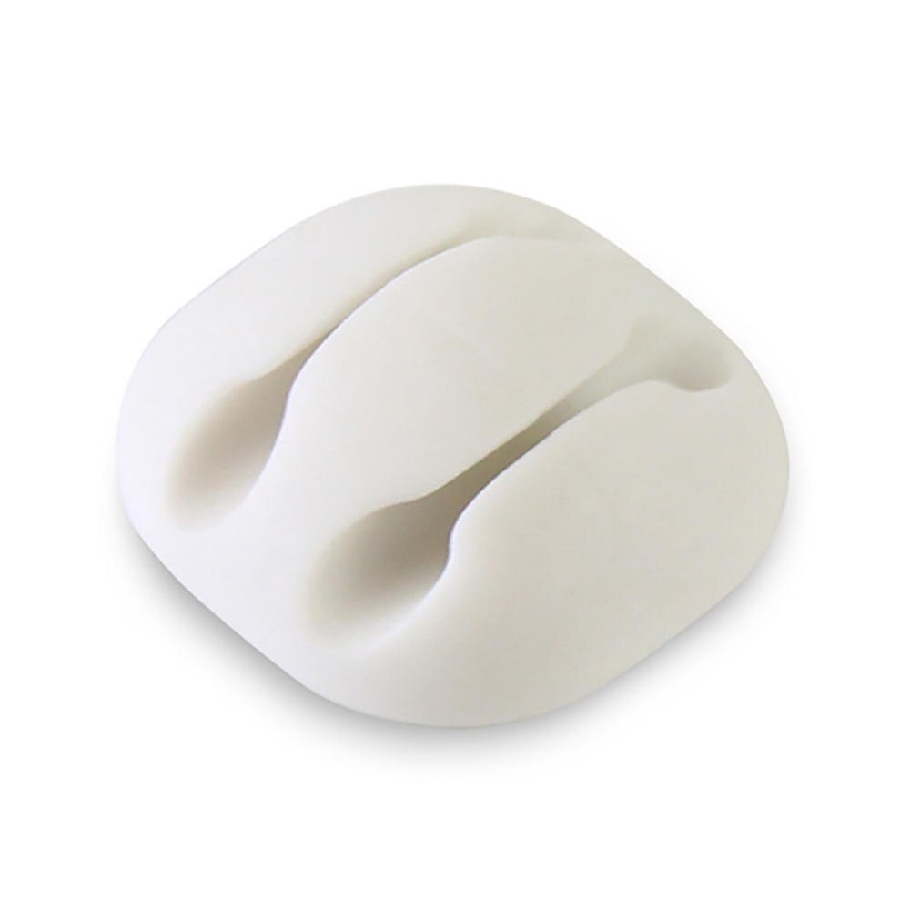 Clip de Cable de silicona para cargador de teléfono móvil, almacenamiento USB, arreglo de línea de datos de ordenador, Clip de Cable fijo de escritorio, organizador Protector: White C