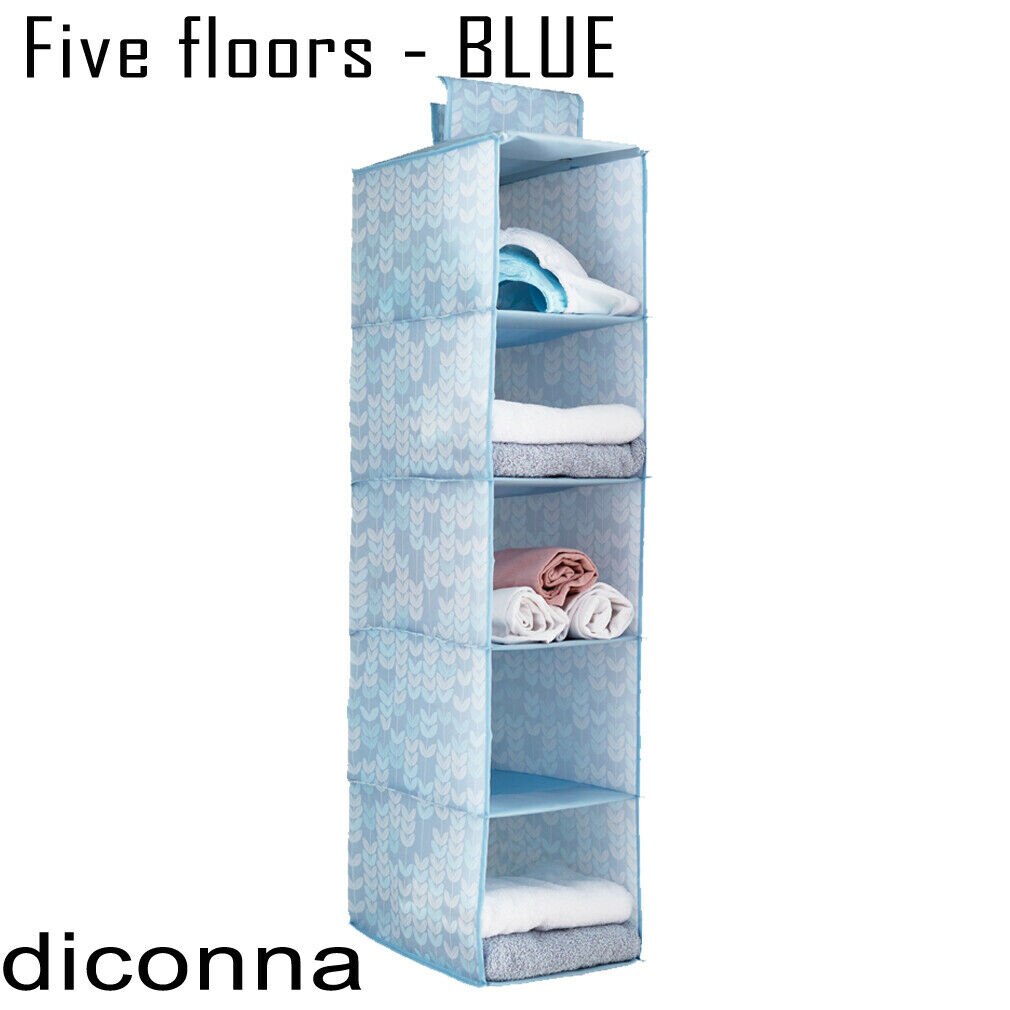 Sac de rangement suspendu multicouches | Type de tiroir plié intercalaire de garde-robe, organisateur cintre vêtements suspendus: Bleu