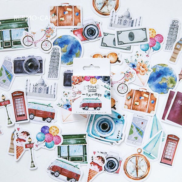 Leuke Retro Reizen Stickers Scrapbooking DIY Dagboek Stickers Bullet Journal Briefpapier Schoolbenodigdheden: 10