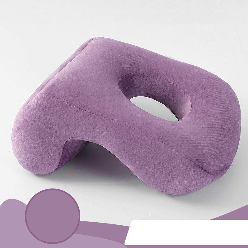 Oreiller de bureau pour la sieste et le cou, avec ajouré, pour le dos et le visage, décoration de la maison: Purple A