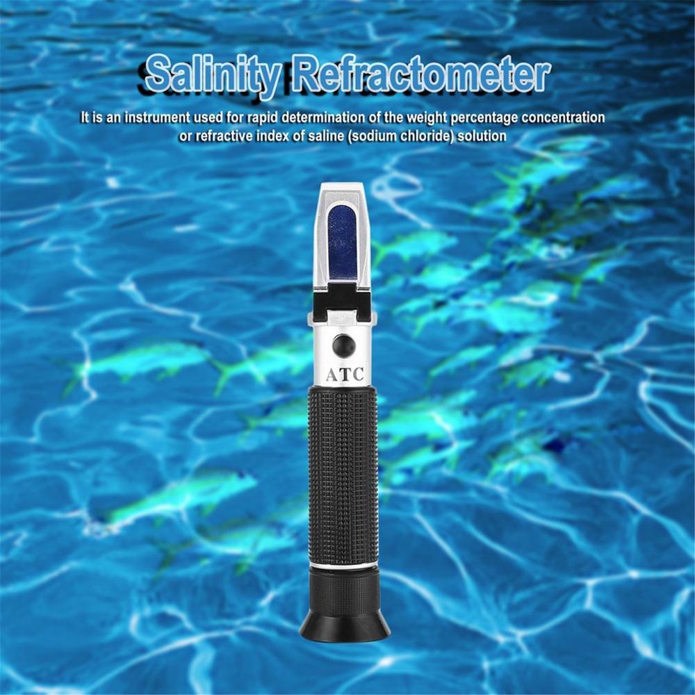 Medidor de refractómetro de salinidad de agua marina de doble escala de mano, salimetro 0 ~ 10%, herramienta de medición para monitoreo de agua de mar de acuario