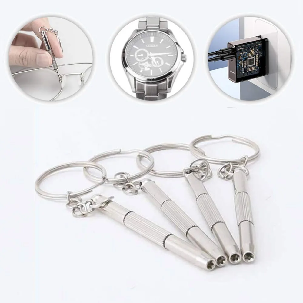 Stahl Brillen Schraubendreher Brillen Schraubendreher Uhr Reparatur Kit mit Schlüsselbund Tragbare Hand Werkzeuge Präzision Schraubendreher Werkzeuge