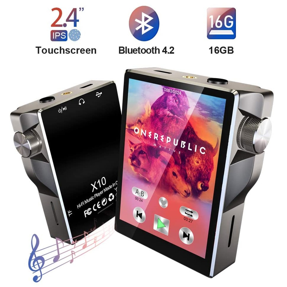 Touchscreen Reproductor MP3 Spieler mit Bluetooth gebaut-in Lautsprecher 16GB Radio HiFi Musik Spieler Hallo-Res walkman Audio- E-Buchen
