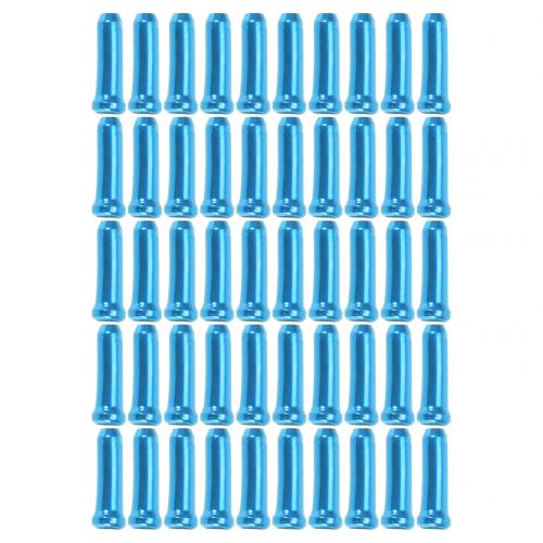 50Pcs Aluminum Bicycle Bike Brake Shifter Derailleur Inner Cable Wire End Caps Bike part bicycle Accessories: Blue