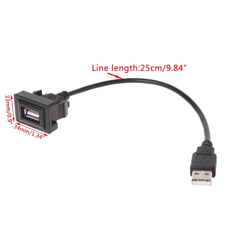 AUX USB Port Cable 12-24V Cord Wire USB Charging Adapter for Toyota Vios/Corolla 87HE