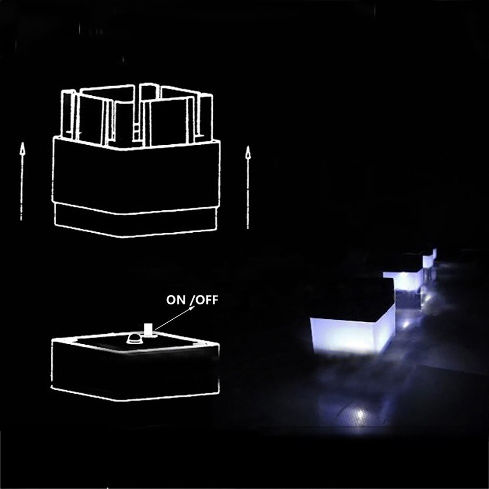 1 x op zonne-energie werkende omheiningspalen met wit licht, op zonne-energie werkende vierkante omheiningsverlichting voor buiten, tuin, landschapspaal, deklamp  #35