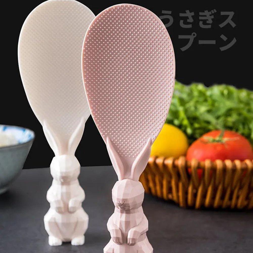Kitchen Rabbit Rice Spoon No Sticky Table Paddle Stand Scoop Ladle Cooking Tools Kitchen Utensil Rice Cooker Shovel Accessories