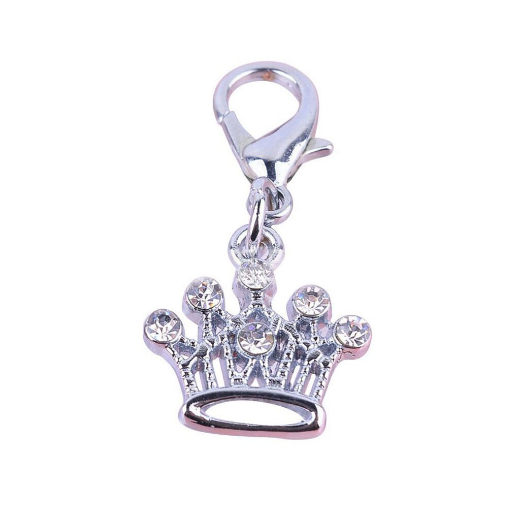 Collier de avec 5 noms de chien, couronne impériale en diamant pour chien et chat, bijoux pour animaux de compagnie, pratique: WHITE