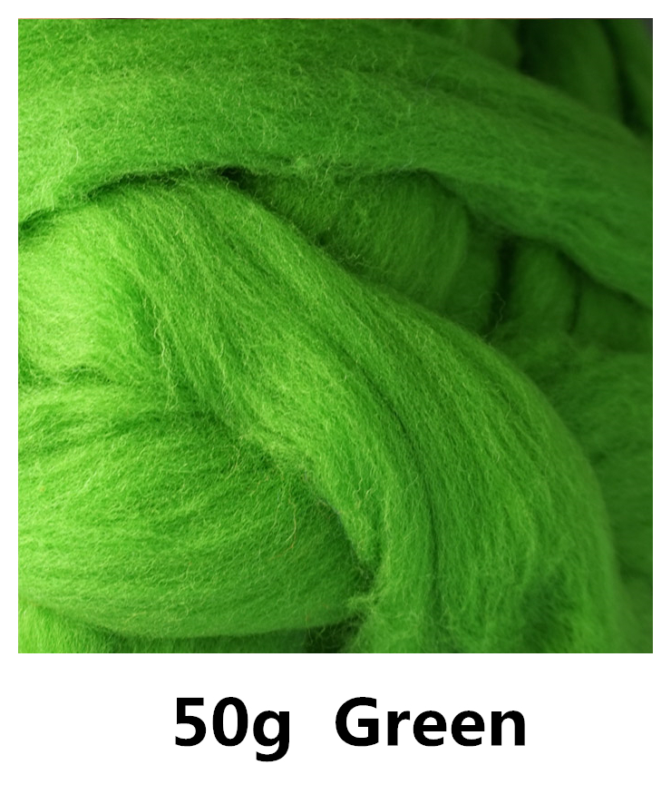 50g Super Snelle vilten Korte Vezel Wol in Naald Vilt wolvilt kleur Groen nat vilten