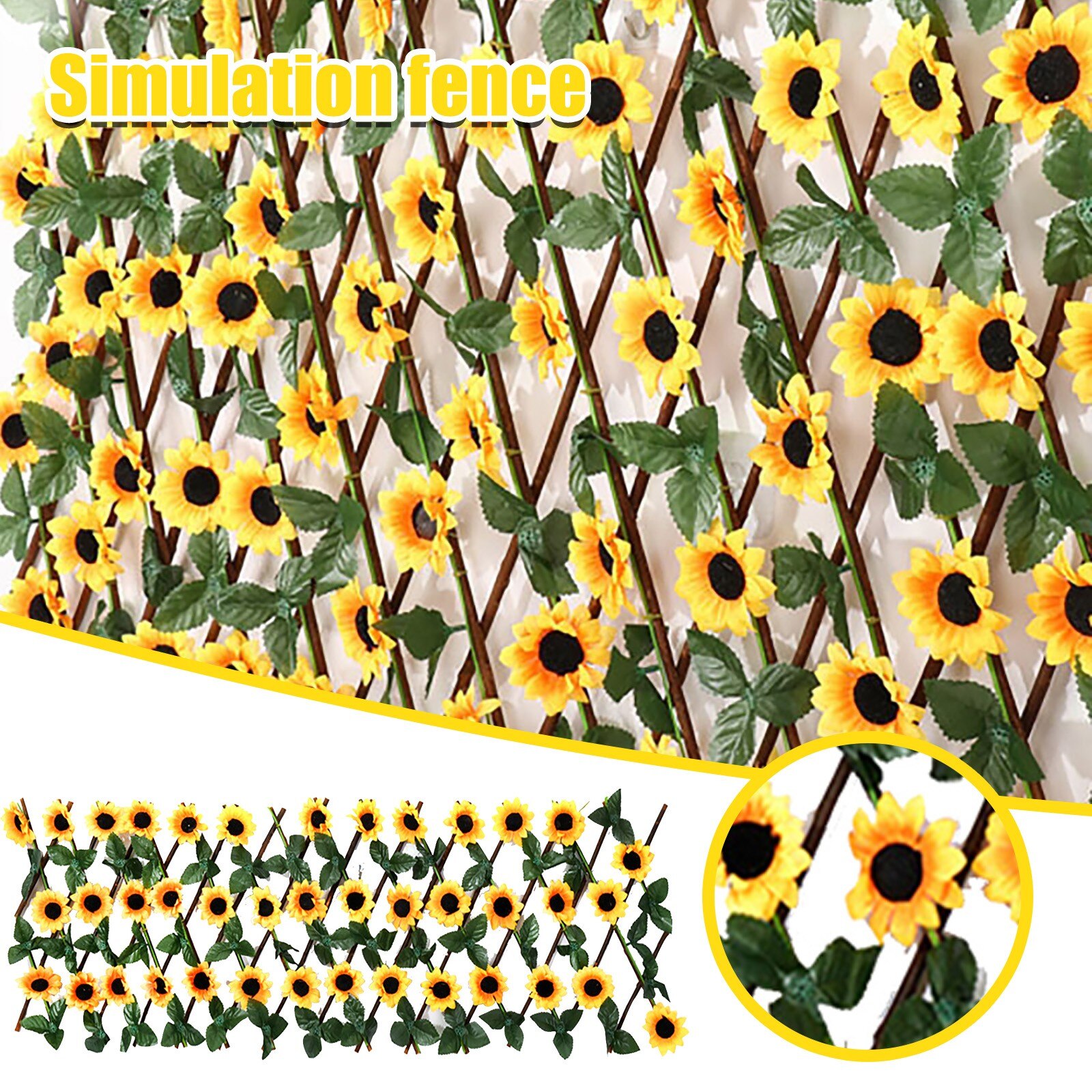 Expanding Fence Retractable FenceBack yard Home Decor Greenery Walls Artificial Garden Plant Fence UV Protected Yard Decor