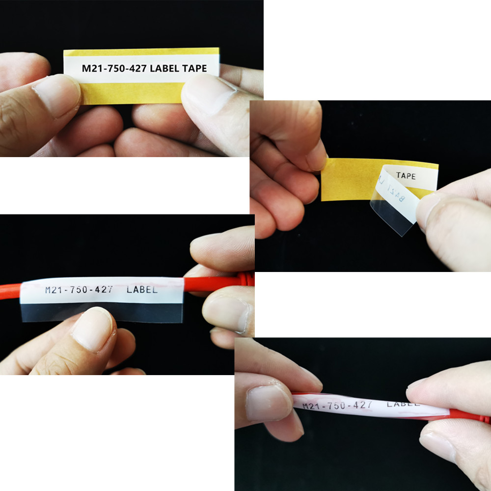 5Pack bmp21 M21 750 427 Vinyl maker Label Ribbon Labels Cartridge Black On White For Brady BMP21-PLUS,BMP21-LAB Printer