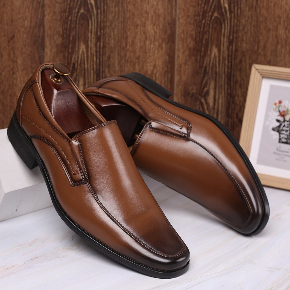 Whoholl Classic Dress Shoes Formal Wedding Shoes Men Slip on Office Oxford Shoes for Men