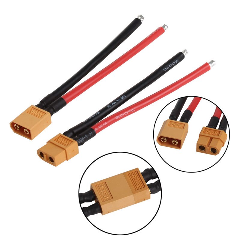 XT60 Connector Female / male 10CM XT60 Battery Male Female Connector Plug with Silicon 12 AWG Wire