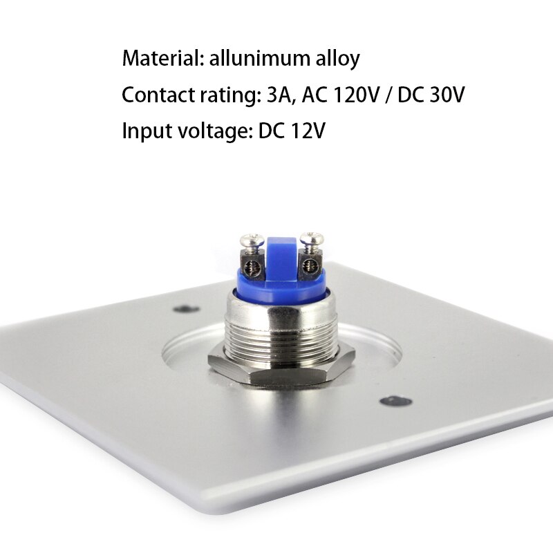 86*86mm Aluminum alloy Push Button Switch Exit Button Door release for Door Access Control System Entry Open Touch