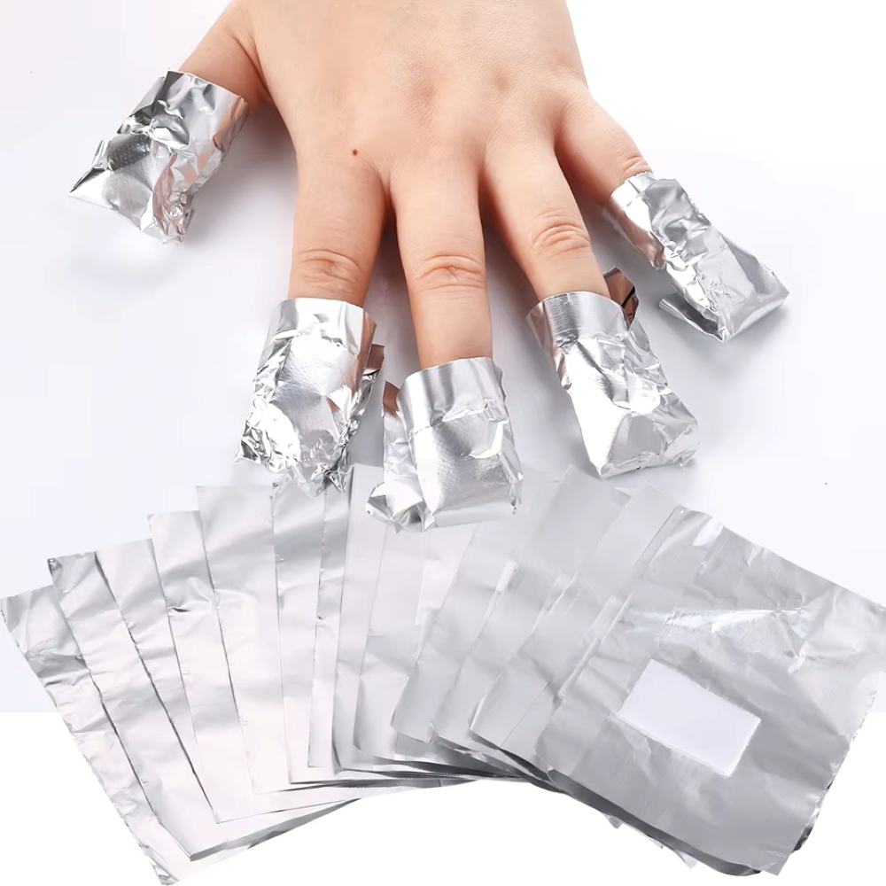 1000/500 st Nagellak Remover Tas Tin Folie Nagel Verwijderen Wraps Remover Nail Wraps Nail Art Losweken Polish Remover manicure Tool