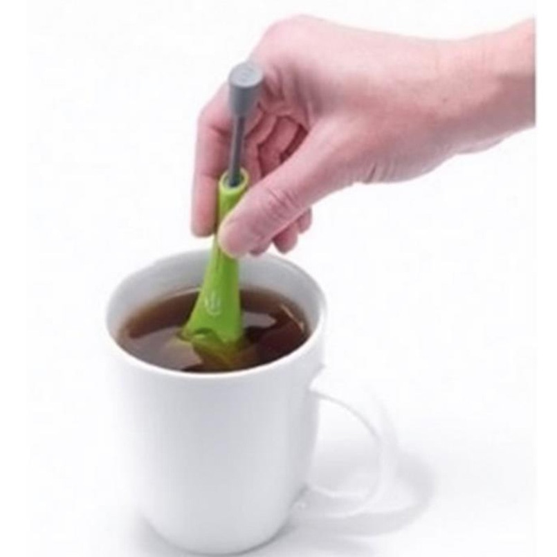 Te-infuser innebygd stempel sunn intens smak gjenbrukbar tepose plast te- og kaffesil måle virvle bratt rør og trykk