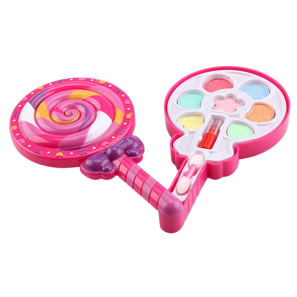 Cute Lollipop Makeup Kit Cosmetic for Girls Pretend Play Toy Salon Playset Make Up Set Games for Girls Kids Role Play Toy