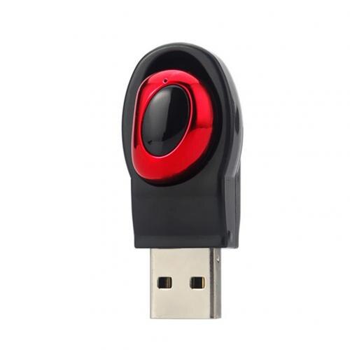 Mini vattentät bluetooth hörlurar in-ear osynliga affärsbil trådlösa hörlurar med magnet usb laddare för smarta telefoner: Röd