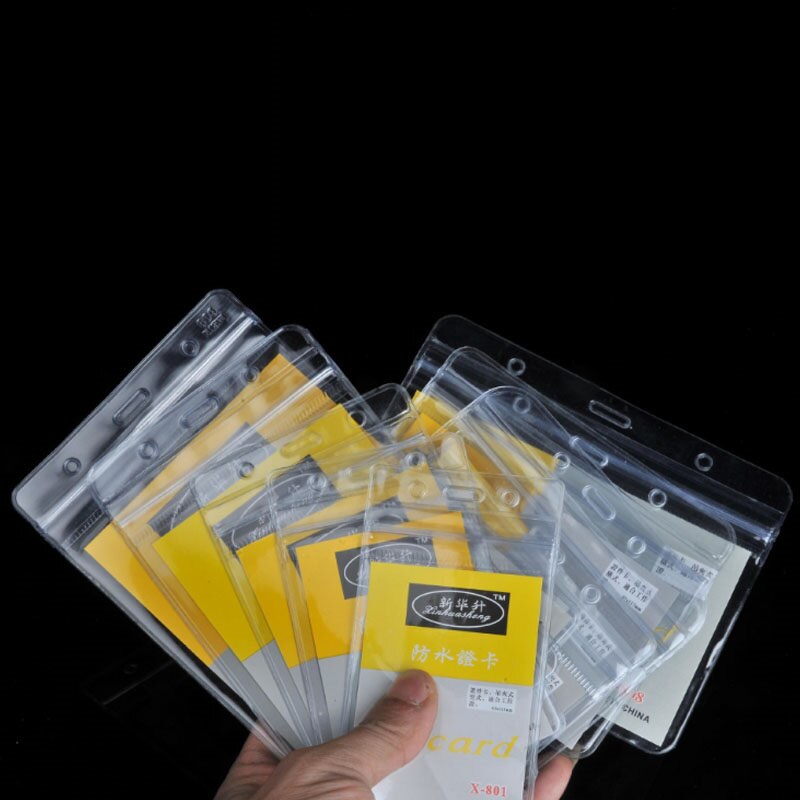 1/5/10pcs Waterproof Vertical Transparent PVC Plastic Clear Zipper ID Card Holder Pocket Credit Passport Card Bag