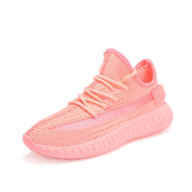Sneakers damesko lette fritidssko kvindesko flade sko åndbare kvinder sneakers zapatillas mujer tenis feminino: 1968 lyserøde / 36