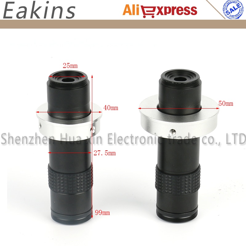 CCD CMOS Industrie Video Microscoop Camera C-mount Lens 1X-120X Vergroting Verstelbare 2.4mm-36mm grote Visuele Veld