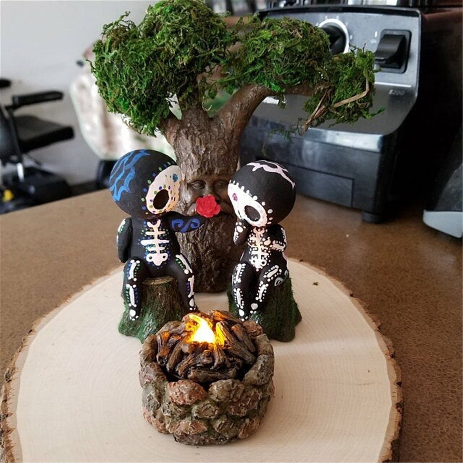 3D Verbazingwekkende Alien Standbeelden Speelgoed Figuur Suiker Schedel Model Paar Handgeschilderde Hars Beeldje Fidget Stress Игрушки Для детей