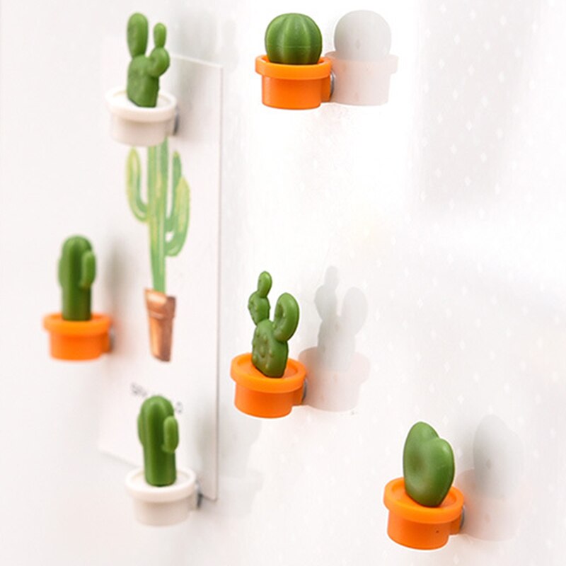 24 Stks/set Leuke Koelkast Netten Cactus Koelkast Bericht Sticker N Post Knop Plant Mode Vetplant Mini