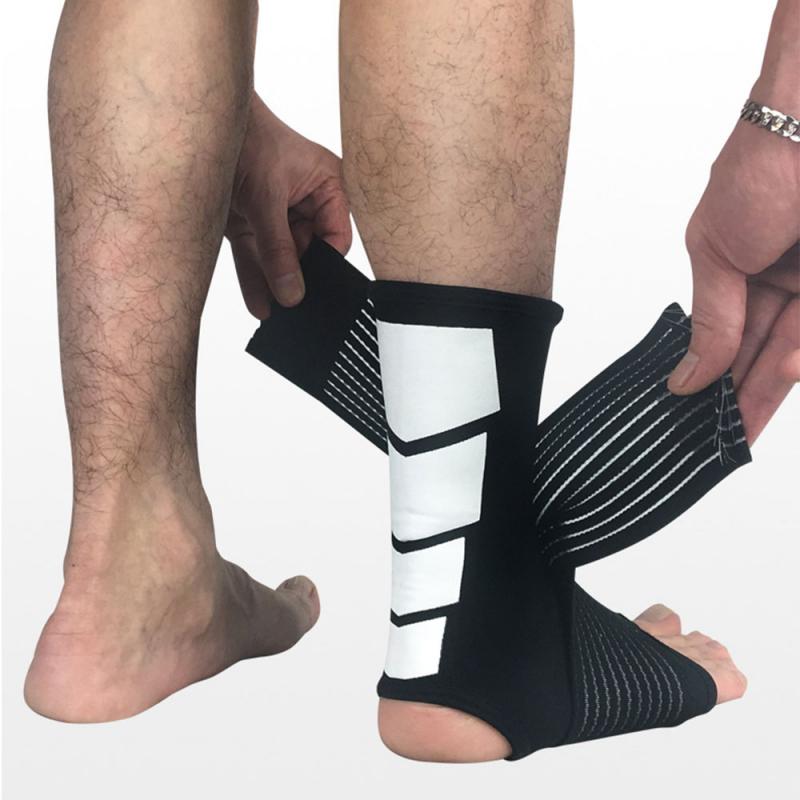 1 pc sportsankelbøyler kompresjonsstropp ermer støtter 3d vevd elastisk bandasje fot beskyttelsesutstyr treningsstudio Fitness #sd