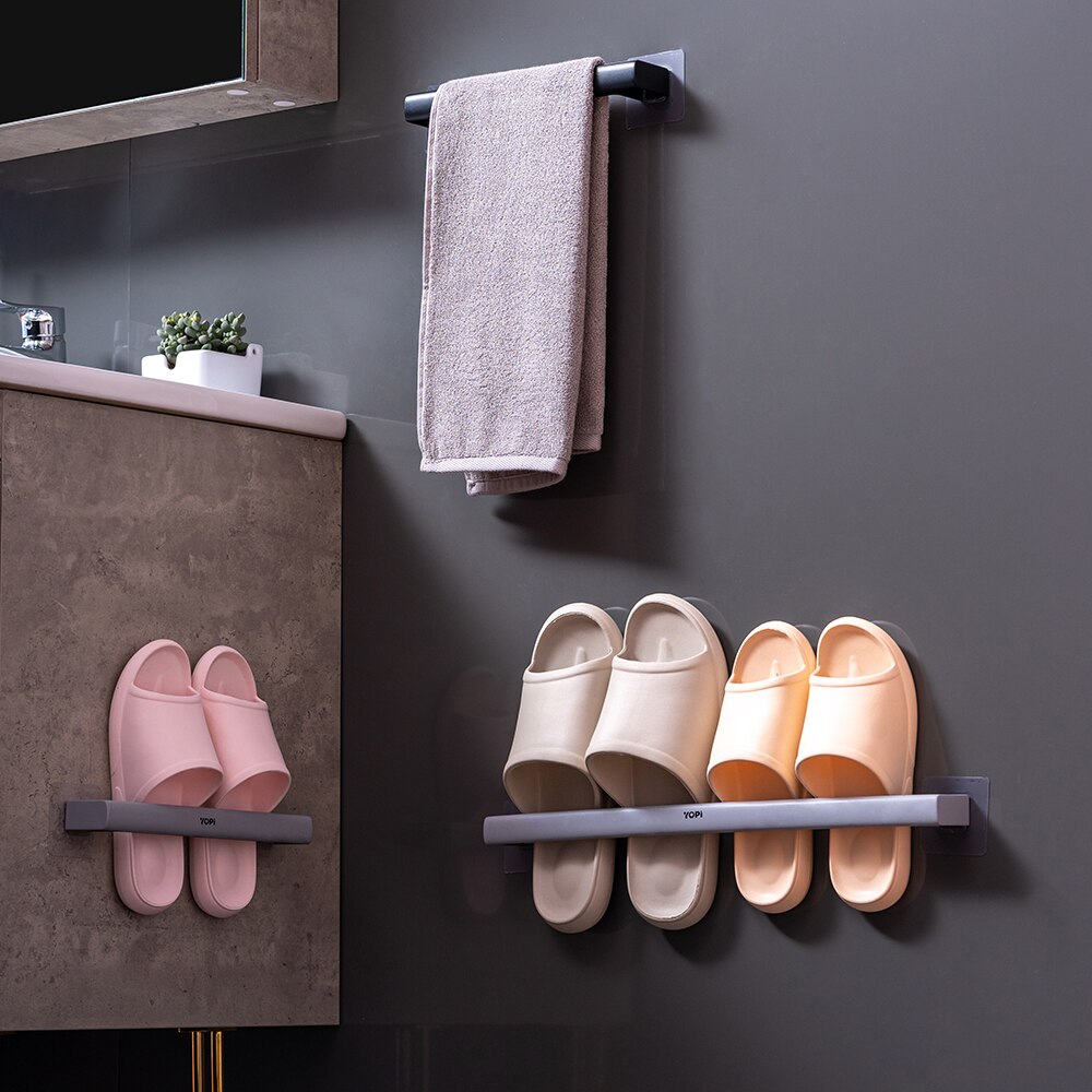 Estante para zapatos de baño montado en la pared, estante para zapatillas para el hogar, dormitorio, ducha, organizador de habitación, estante de almacenamiento de zapatos