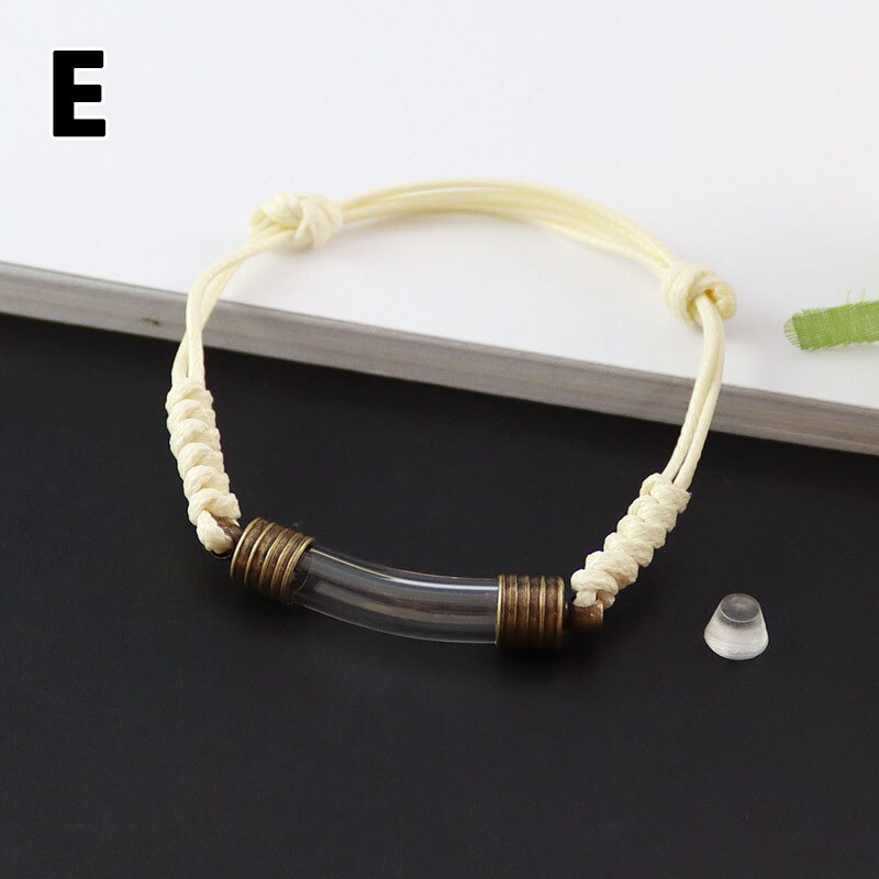 1/2 Stuks Glazen Flacon Hanger Armband Schrijven Naam Wirte Op Rijst Sieraden Charm Armbanden Voor Vrouwen: E 1PC