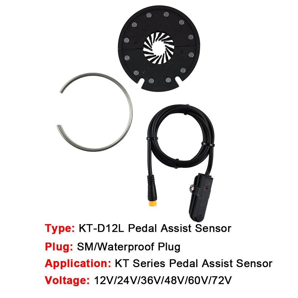 Kunteng KT-D12 Double Hall 12 Magents Assistant de pédale capteur demi-moitié gauche PAS pour vélos électriques