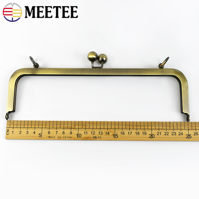 1/2 Stuks 20/25 Cm Metalen Portemonnee Frame Kus Sluiting Handvat Vierkante Gladde Zakken Portemonnee Frame Diy Naaien Beugels accessoires Voor Handtassen