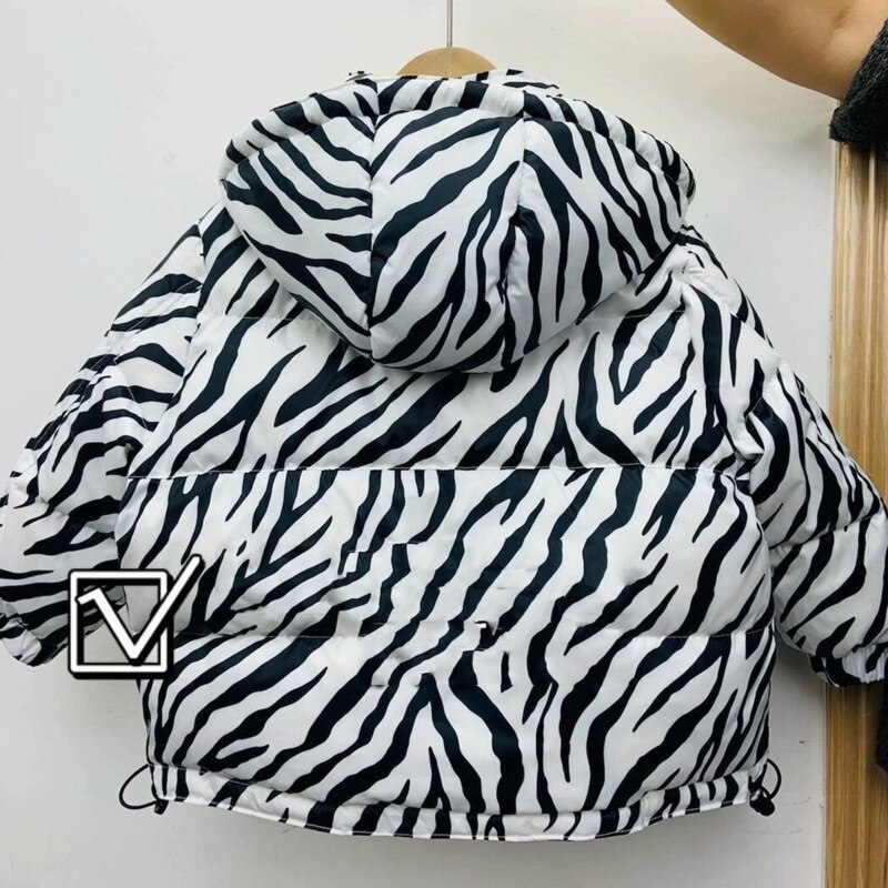 Manteau zèbre en fausse fourrure pour filles, vêtements d&#39;hiver pour enfants, veste Parka pour bébés filles, combinaison de neige, vêtements d&#39;extérieur pour enfants, pardessus à capuche