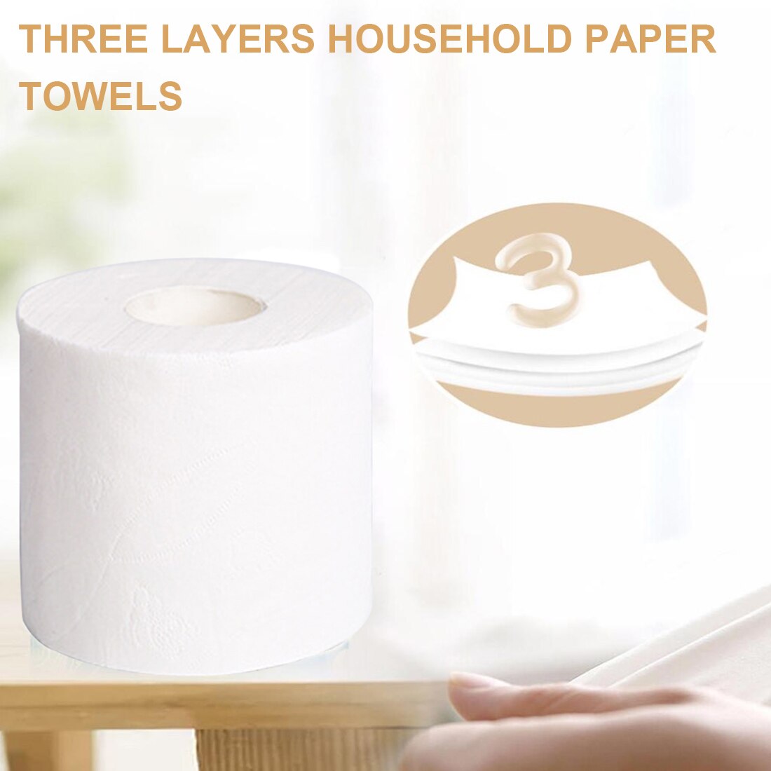 10pcs/bag White Toilet Tissue Hollow Replacement Roll Paper Clean Soft Toilet Paper Prevent Flu Cleaning Toilet Tissue