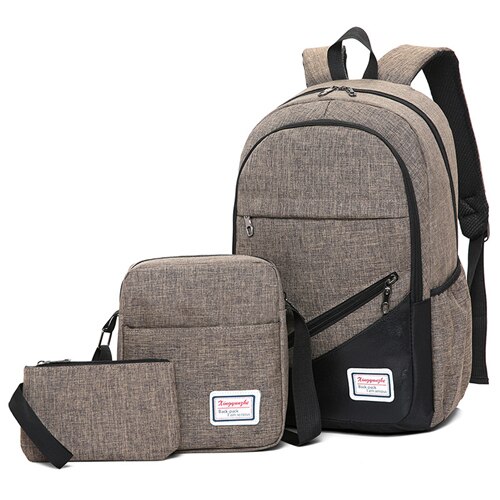 Nylon Schooltas Voor Tieners Jongens Meisjes Mannen Laptop Rugzakken Waterdicht Orthopedische School Rugzak Mochila: brown