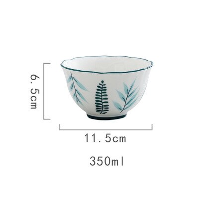 Porcelain Dinner Plate Set Round Green Plants Dish Sets Ceramic Cake Dessert Plate Bowl Mug Cups Dinnerware Decorative Flatware: 3