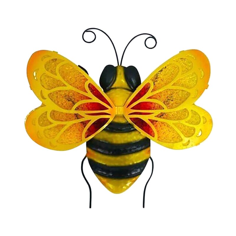 ! Bee Festival Decoration Bee Garden Decoration Statue Countryside Style Bee Outdoor Wall Sculptures Fence Ornament: Dark Khaki