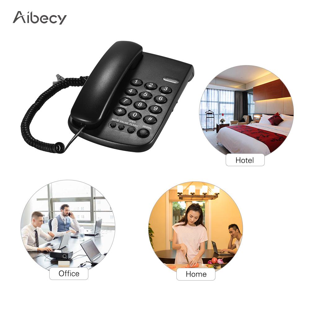 Portable Telefon Corded Telephone Telefone Phone Pause/ Redial/ Flash/ Mute Mechanical Lock Wall Mountable Base Handset