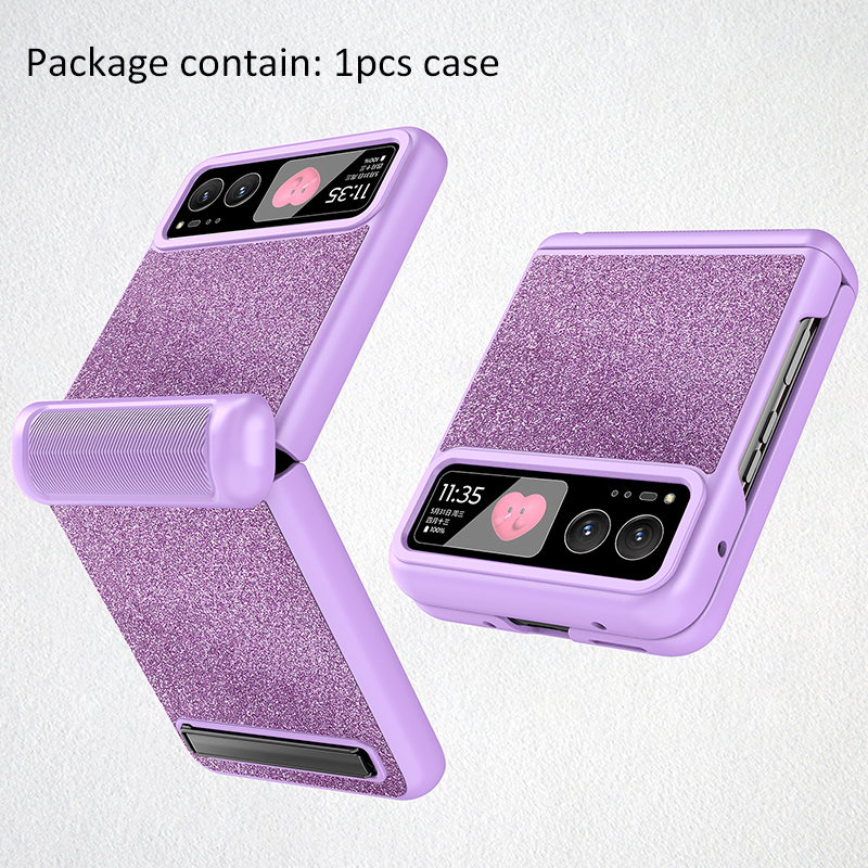 Fold Hinge Case For Motorola Razr 40 / Razr 3 Woman Girl Fall Protector Protection Cover: black / Case & Screen Protector